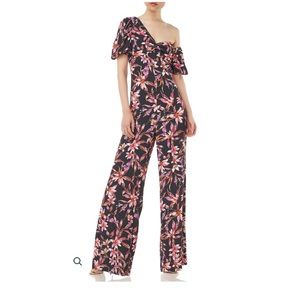 AMUR Black Island Floral Jumpsuit